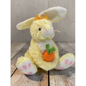 TY Nibbles Yellow Plush Bunny With Carrot Ribbon Bow And Pink Paw Pads - Soft Po